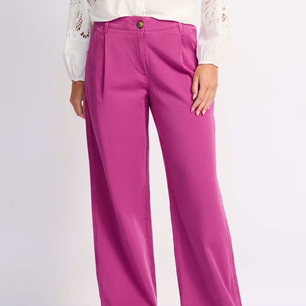 Democracy Wide Leg Pleated Trouser, Purple/fuschia Pants - Picture 2 of 4